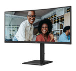 AOC E4 CU34E4CV computer monitor 86,4 cm (34") 3440 x 1440 Pixels UltraWide Quad HD LCD Zwart