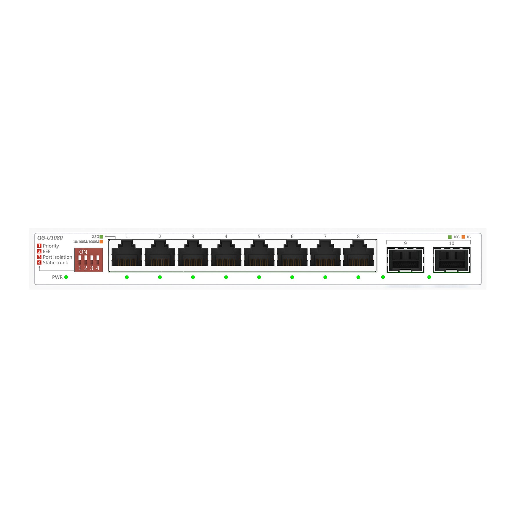 ASUS QG-U1080 Unmanaged 2.5G Ethernet (100/1000/2500) Wit