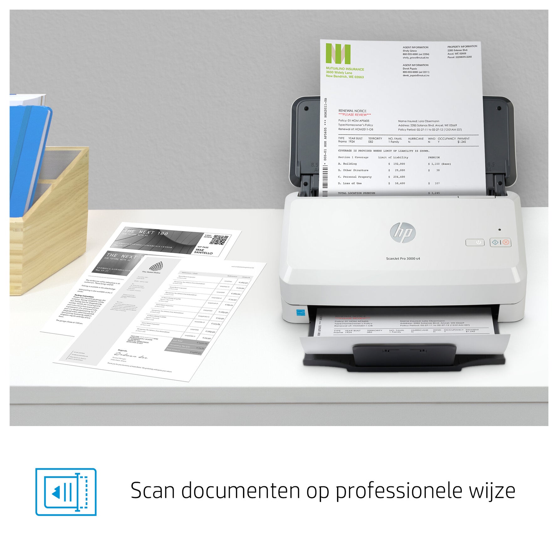 HP ScanJet Pro 3000 s4 Paginascanner 600 x 600 DPI A4 Zwart, Wit