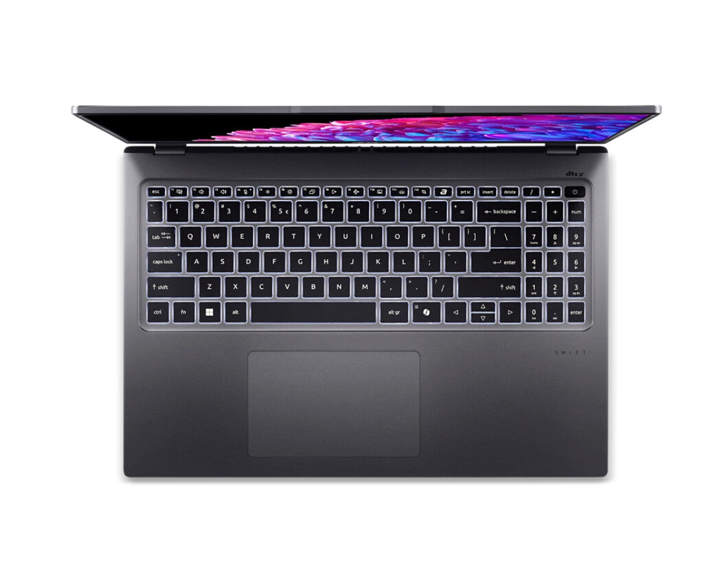 Acer Swift Go 16 SFG16-72-56FG Intel Core Ultra 5 125U Laptop 40,6 cm (16") WQXGA+ 16 GB LPDDR5x-SDRAM 512 GB SSD Wi-Fi 6E (802.11ax) Windows 11 Home Grijs