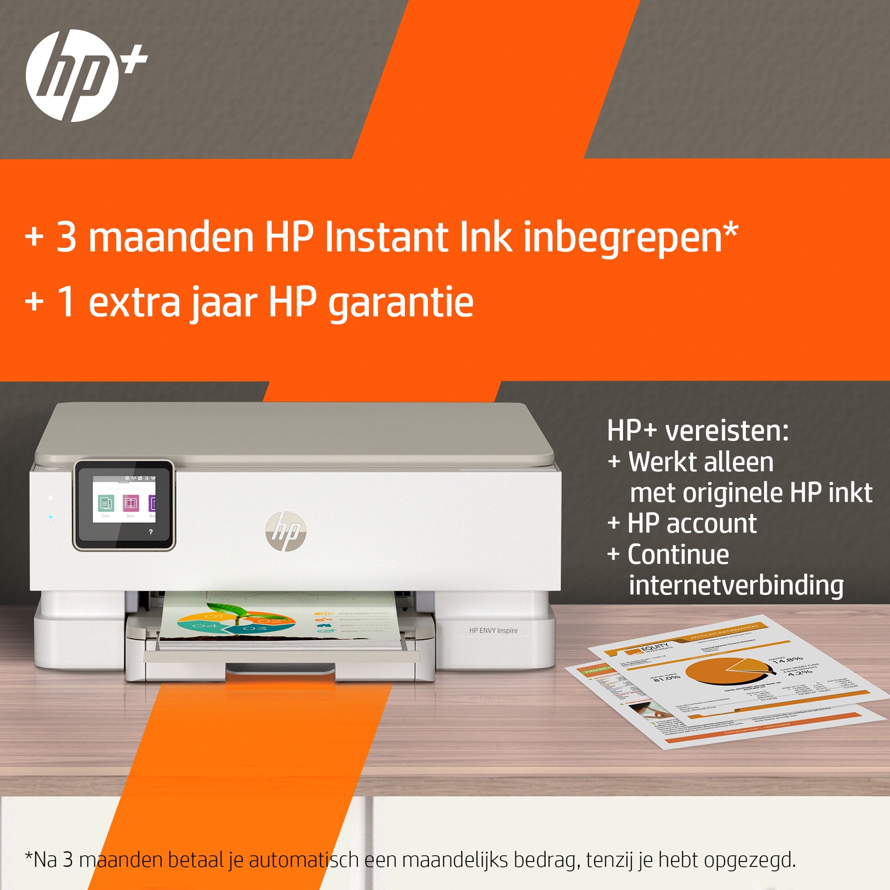 HP ENVY Inspire 7220e Draadloos All-in-One Kleur Printer, Instant Ink; Kopieerapparaat, scanner