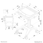 Neomounts MED-M200 Medisch mobiel werkstation 10-17" - gasveer - vergrendelbaar