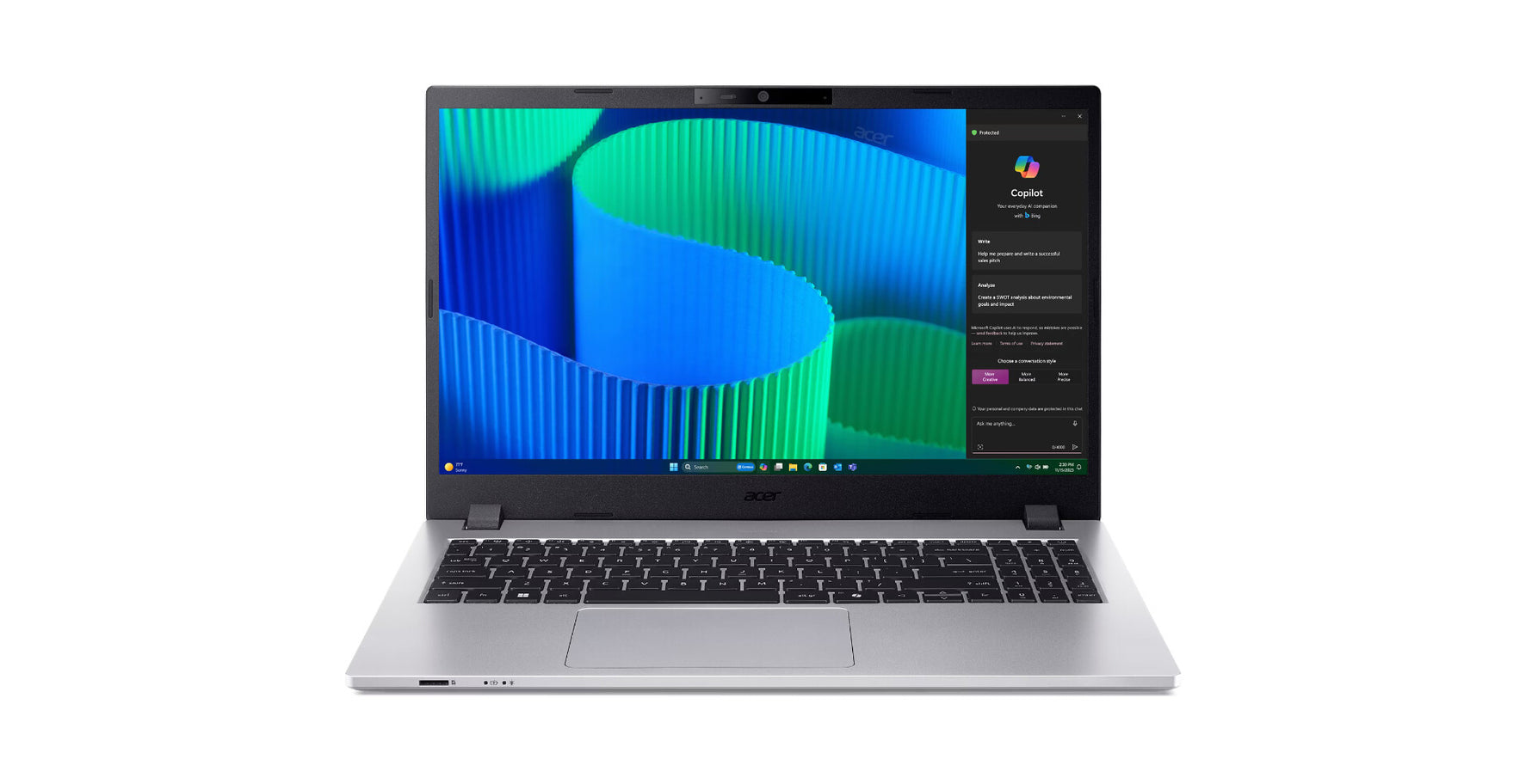 Acer TravelMate P2 15 TMP215-55-TCO-738N Copilot+ PC Intel® Core™ i7 i7-1355U Laptop 39,6 cm (15.6