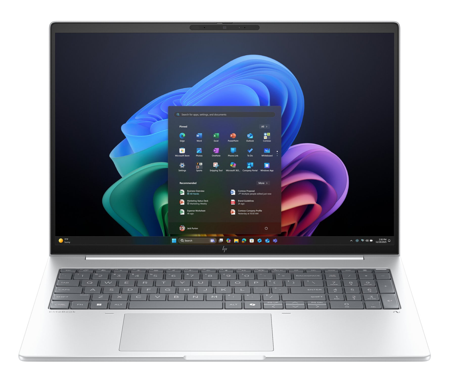 HP EliteBook 8 G1i Next Gen AI Wolf Pro Security Edition Copilot+ PC Intel Core Ultra 7 256V Laptop 40,6 cm (16") WUXGA 16 GB LPDDR5x-SDRAM 512 GB SSD Wi-Fi 7 (802.11be) Windows 11 Pro Zilver