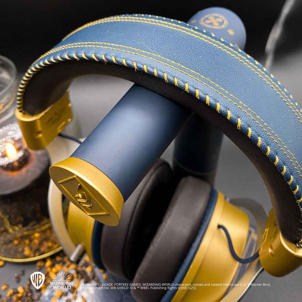 Lexip Hogwarts Legacy "Ancient Magic" Headset Bedraad en draadloos Hoofdband Gamen Bluetooth Blauw, Goud