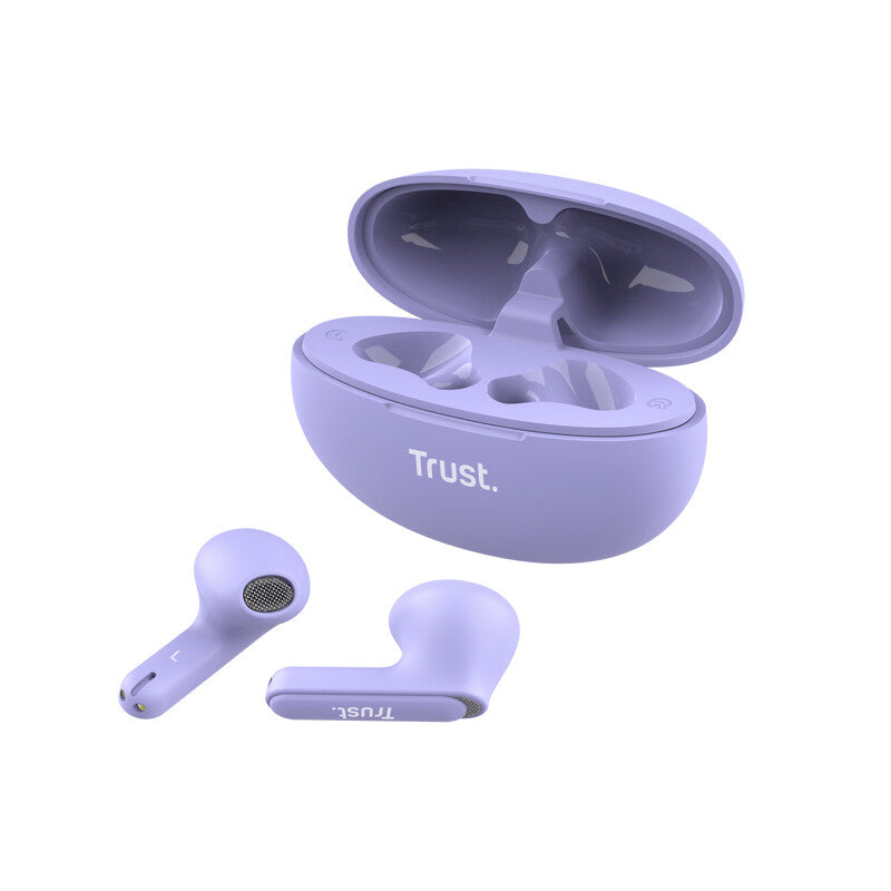 Trust Yavi Headset True Wireless Stereo (TWS) In-ear Oproepen/muziek USB Type-C Bluetooth Paars