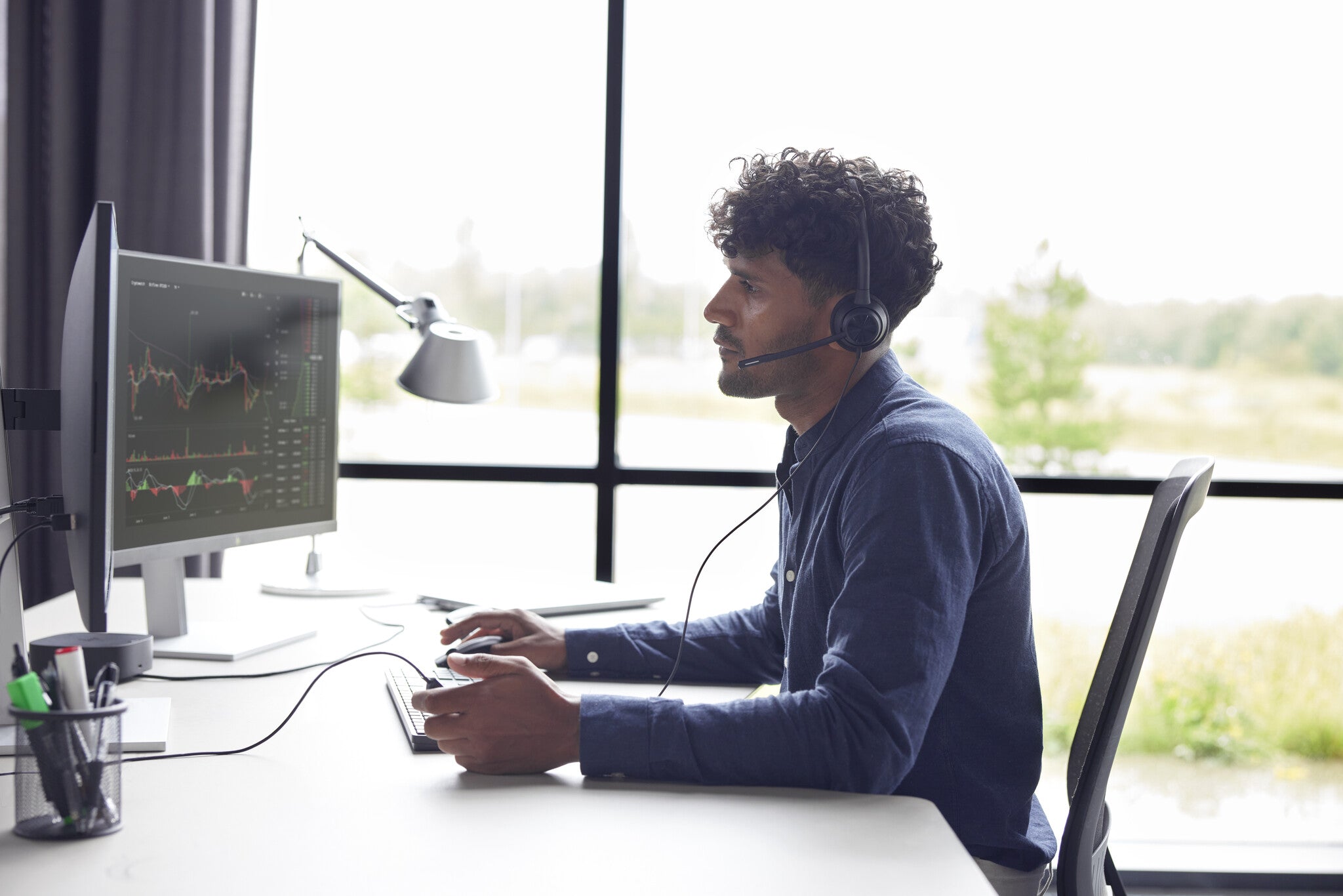 HP Poly EncorePro 320 met Quick Disconnect Binaural Headset TAA