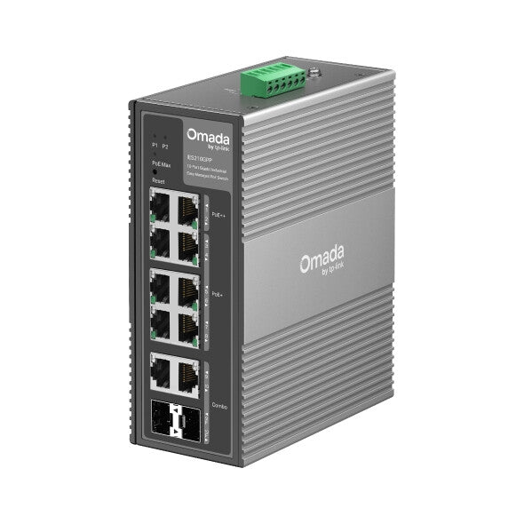 TP-Link Omada IES210GPP netwerk-switch Managed Gigabit Ethernet (10/100/1000) Power over Ethernet (PoE) DIN rail Grijs