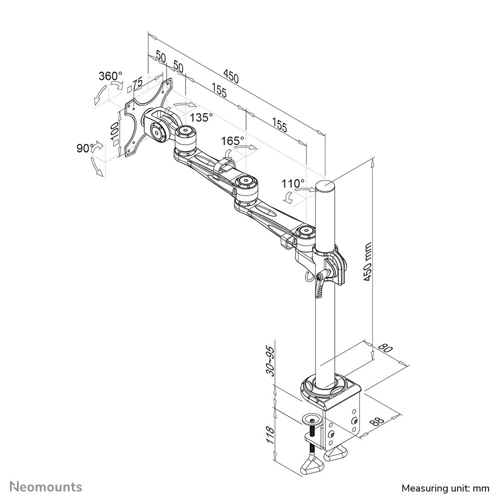 Neomounts FPMA-D935 Monitorarm 10-30