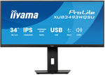 iiyama ProLite XUB3493WQSU-B6 computer monitor 86,4 cm (34") 3440 x 1440 Pixels UltraWide Quad HD LED Zwart