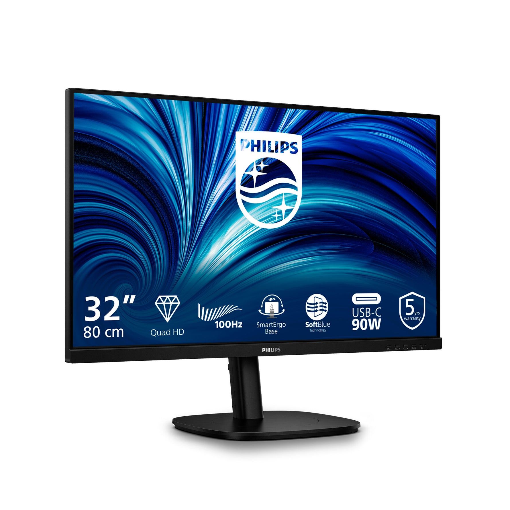 Philips 32B2U3601/00 computer monitor 80 cm (31.5") 2560 x 1440 Pixels Quad HD LCD Zwart