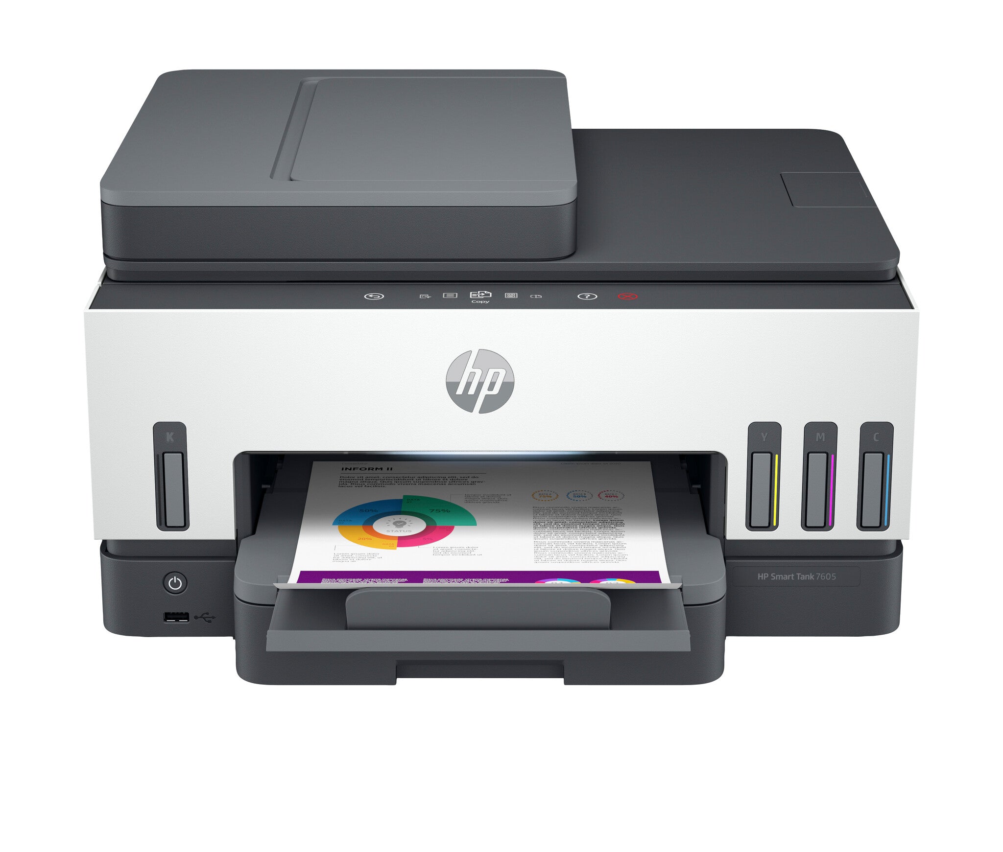 HP Smart Tank 7605 Draadloos All-in-One Kleur Printer, Dubbelzijdig printen; Kopieerapparaat, Scanner