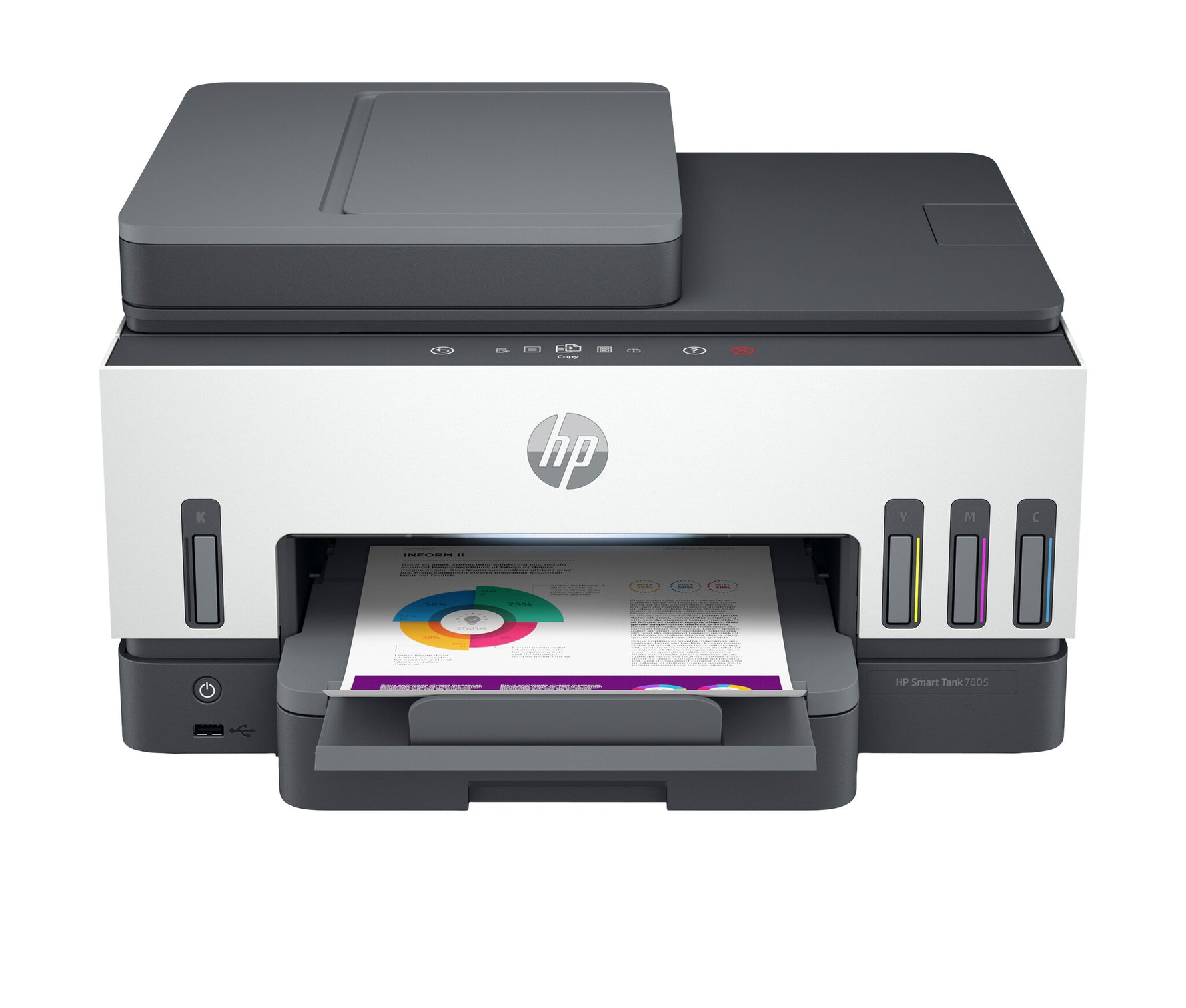 HP Smart Tank 7605 Draadloos All-in-One Kleur Printer, Dubbelzijdig printen; Kopieerapparaat, Scanner