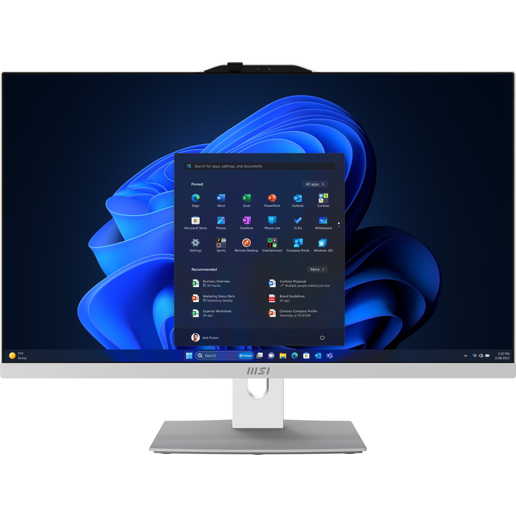 MSI Modern AM272P 1M-847EU Intel Core 5 120U 68,6 cm (27") 1920 x 1080 Pixels Alles-in-één-pc 8 GB DDR5-SDRAM 512 GB SSD Windows 11 Pro Wi-Fi 6E (802.11ax) Wit