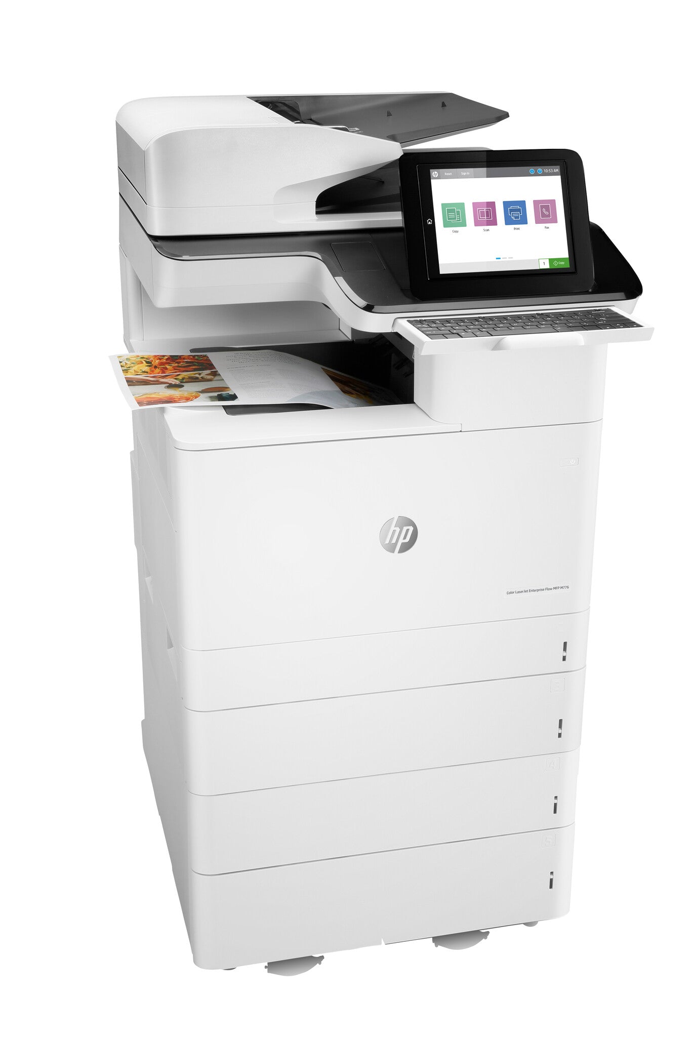 HP Color LaserJet Enterprise Flow LaserJet Enterprise Flow M776z Draadloos Multifunction Kleur Printer, Kopieerapparaat, scanner; dubbelzijdig