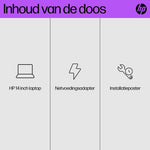 HP Laptop 14-em0065nd AMD Ryzen™ 5 7520U 35,6 cm (14") Full HD 16 GB DDR4-SDRAM 512 GB SSD Wi-Fi 6 (802.11ax) Windows 11 Home Zilver