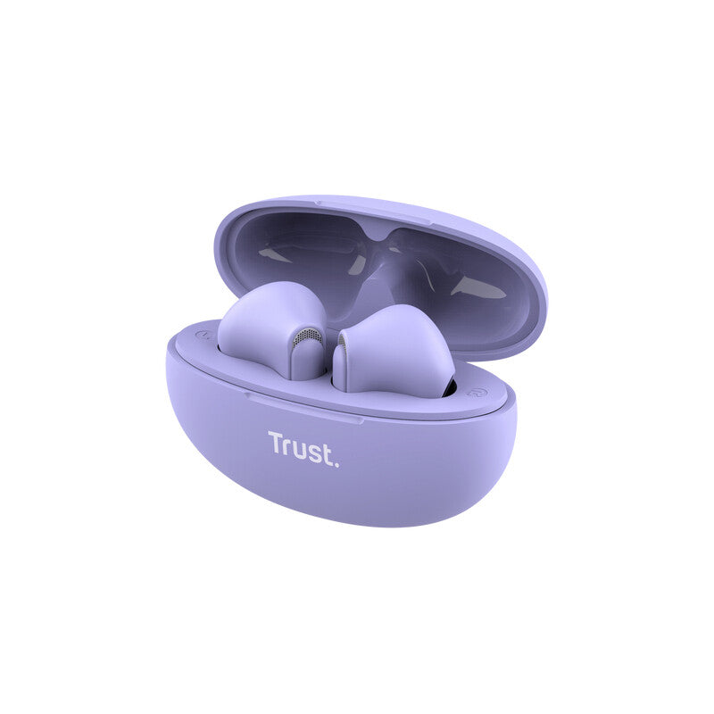 Trust Yavi Headset True Wireless Stereo (TWS) In-ear Oproepen/muziek USB Type-C Bluetooth Paars