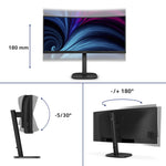Philips 3000 series 34B2U3600C/00 computer monitor 86,4 cm (34") 3440 x 1440 Pixels Wide Quad HD LCD Zwart