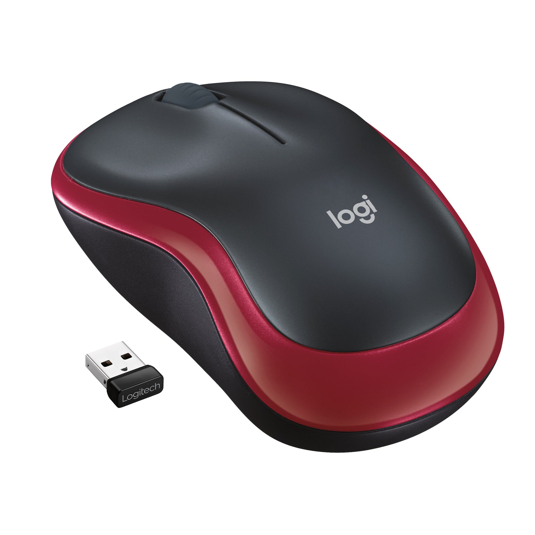 Logitech M185 Wireless Optical mouse red [RF 2.4Ghz, 1000 DPI, 3-Button, AA, 10m]