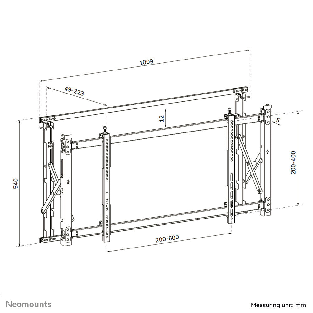 Neomounts LED-VW1750BLACK Videowall muurbeugel 32-55