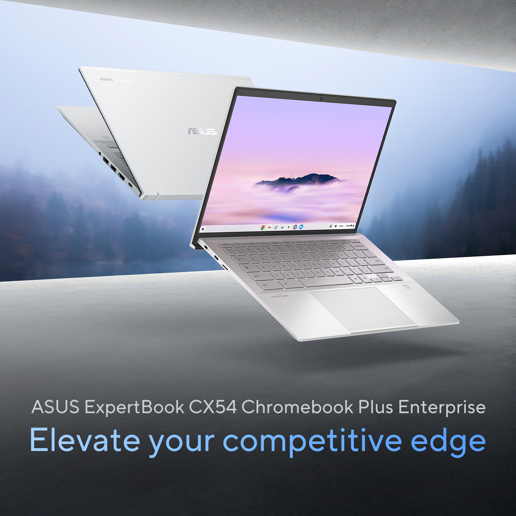 ASUS Chromebook Plus Enterprise CB54 CB5403CMA-QM0919 Intel Core Ultra 5 115U 35,6 cm (14") WQXGA 16 GB LPDDR5x-SDRAM 128 GB SSD Wi-Fi 6E (802.11ax) ChromeOS Belgisch Zilver