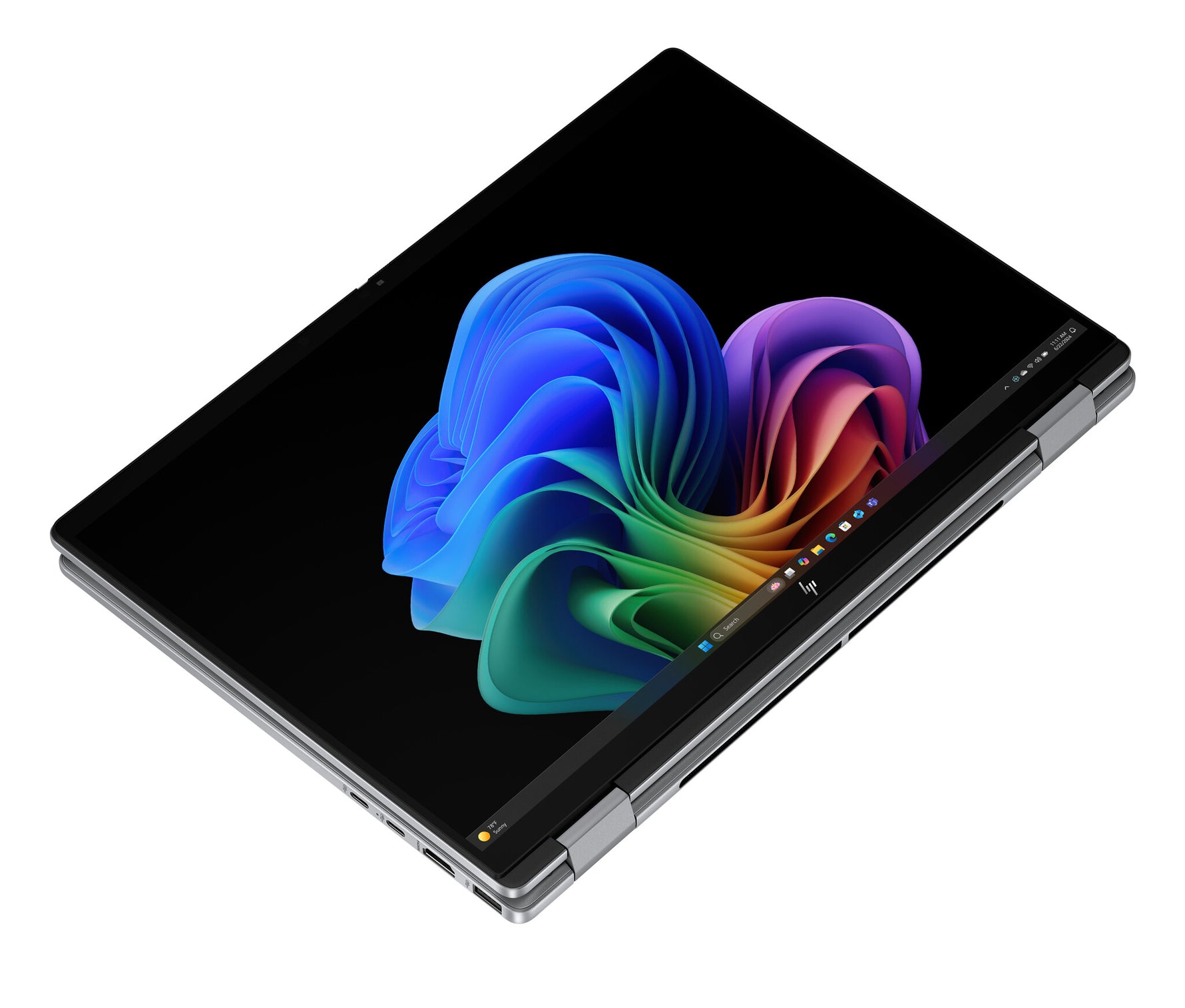 HP OmniBook X FlipNGAI 14-fk0070nd NL Copilot+ PC AMD Ryzen AI 7 350 Hybride (2-in-1) 35,6 cm (14") Touchscreen 3K 16 GB LPDDR5x-SDRAM 1 TB SSD Wi-Fi 7 (802.11be) Windows 11 Home Zilver