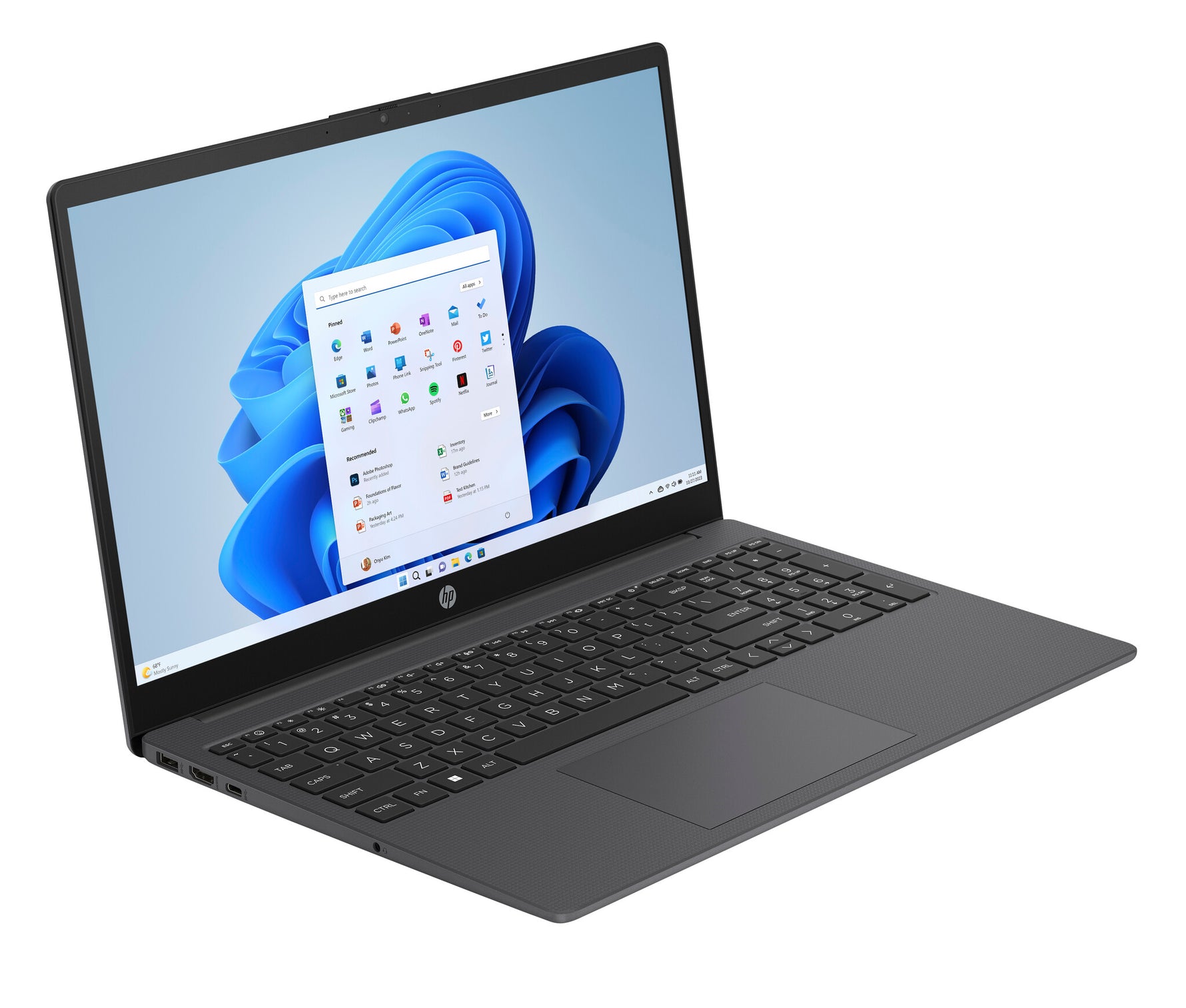 HP BTO :15-fc0272nd 16GB DDR4 1DM 3200 512GB PCIe Value 15.6 FHD(1920x1080) AG IPS 300 nits Narrow border flat QWERTY AMD Ryzen™ 7 5825U Laptop 39,6 cm (15.6") Full HD DDR4-SDRAM SSD Wi-Fi 6 (802.11ax) Windows 11 Home Grijs