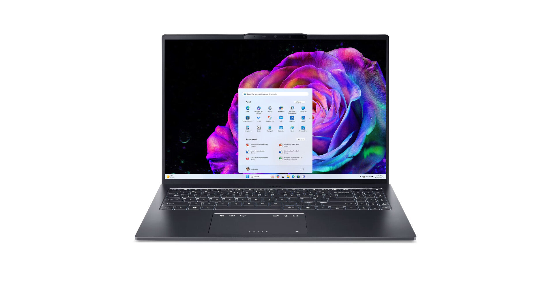 Acer Swift Go 16 SFG16-73-77WZ Intel Core Ultra 7 255H Laptop 40,6 cm (16") 2K 32 GB LPDDR5x-SDRAM 1 TB SSD Wi-Fi 7 (802.11be) Windows 11 Home Titanium