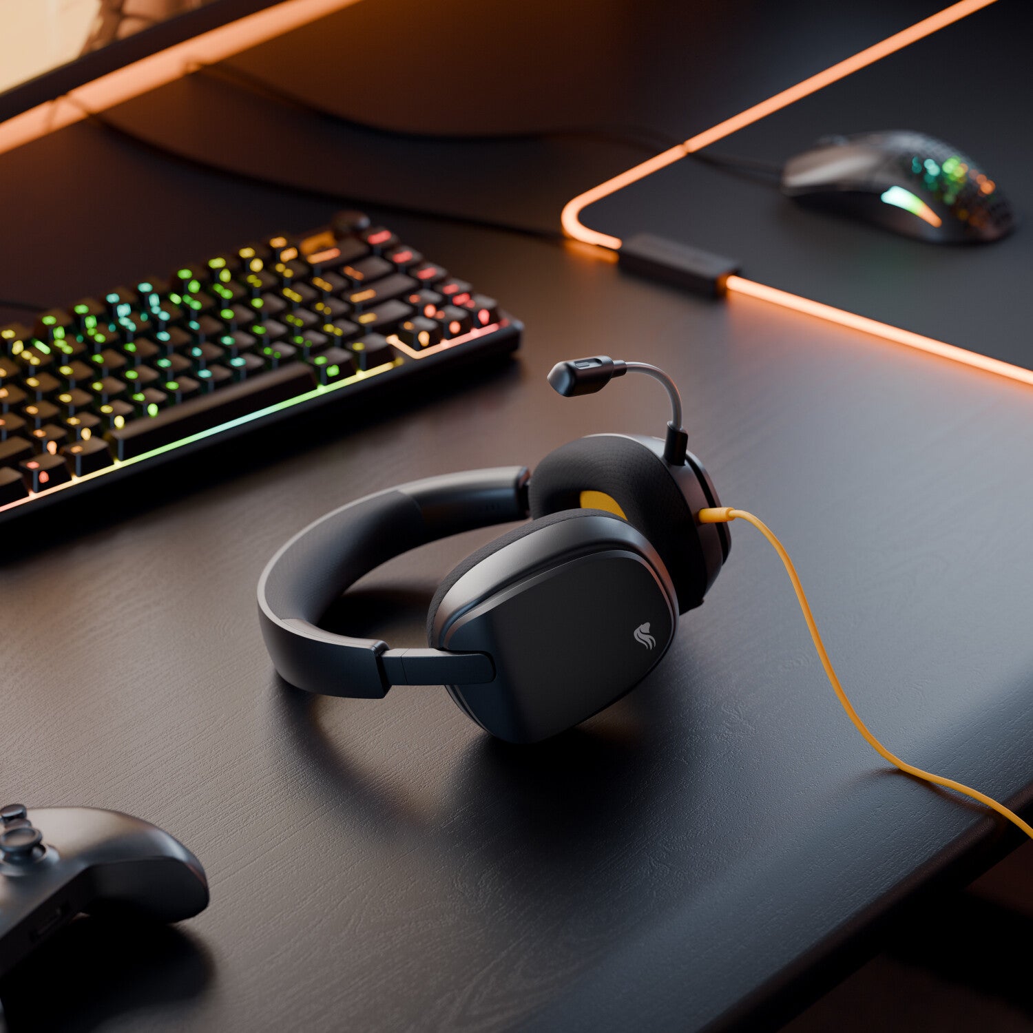 Glorious Gaming Glorious GHS Eternal - Stereo gaming headset voor pc, PS5, PS4, Xbox, Switch - Custom-tuned gekantelde drivers, verstelbare kristalheldere afneembare mic, 3,5 mm - Duurzaam dag/nacht comfort - Zwart