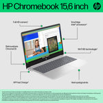 HP Chromebook 15a-nb0240nd Intel® Core™ i3 i3-N305 39,6 cm (15.6") Full HD 8 GB LPDDR5-SDRAM 128 GB UFS Wi-Fi 6E (802.11ax) ChromeOS Zilver