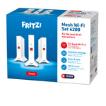 Mesh Set FRITZ! 4200 3-pack Edition Inter Dual-band (2.4 GHz / 5 GHz) Wi-Fi 6E (802.11ax) Rood, Wit 2x2/4x4