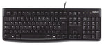 Logitech 920-002482 K120 Corded Keyboard, Full-size (100%) Wired, USB, AZERTY, Black