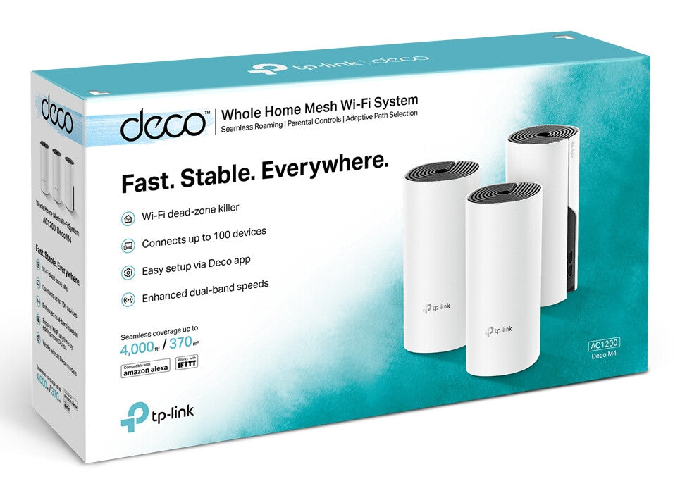 TP-Link Deco M4(3-pack) Dual-band (2.4 GHz / 5 GHz) Wi-Fi 5 (802.11ac) Wit 2 Intern