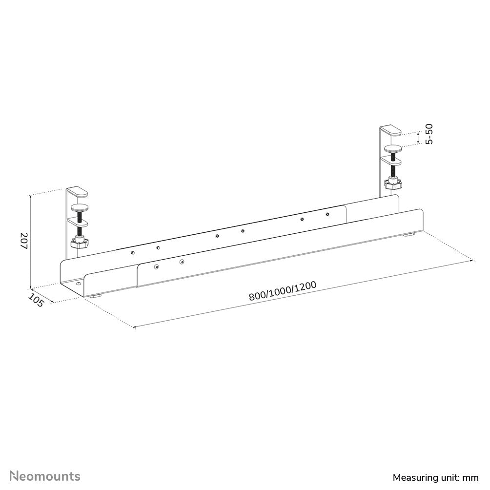 Neomounts ADS07-120BL Kabelgoot - klembevestiging - universeel