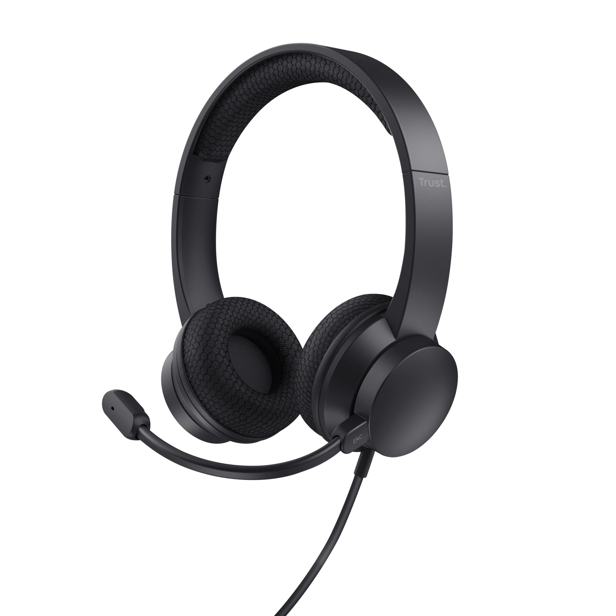 Trust Ayda ENC-headset - Hoofdtelefoon met omgevingsgeluidonderdrukking - USB-aansluiting - Microfoon met ENC - Zwart
