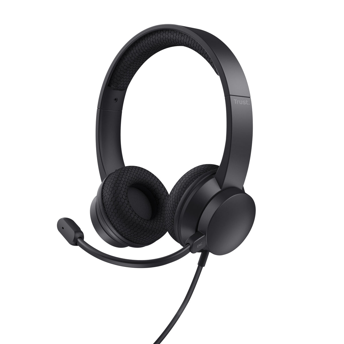 Trust Ayda ENC-headset - Hoofdtelefoon met omgevingsgeluidonderdrukking - USB-aansluiting - Microfoon met ENC - Zwart
