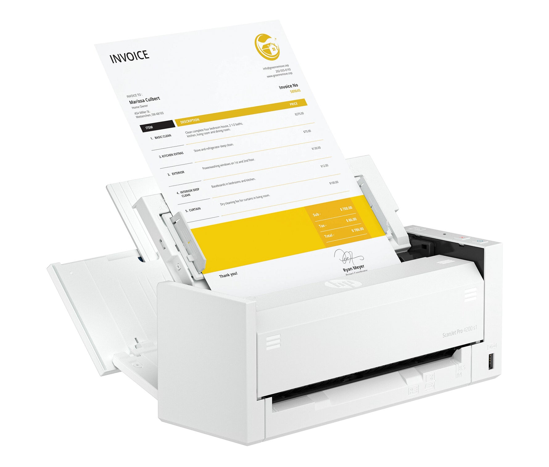 HP ScanJet Pro 4200 s1 ADF-scanner 600 x 600 DPI A4 Blauw, Wit