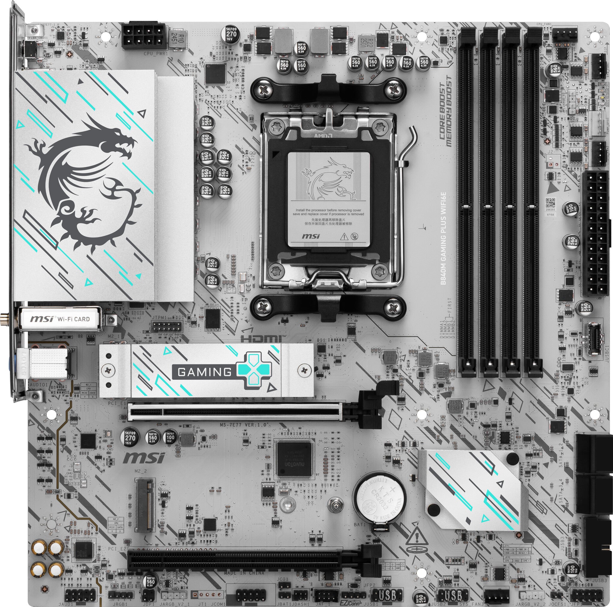 MSI B840M GAMING PLUS WIFI6E moederbord AMD B840 Socket AM5 micro ATX