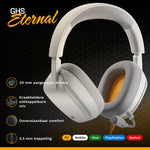Glorious Gaming Glorious GHS Eternal - Stereo gaming headset voor pc, PS5, PS4, Xbox, Switch - Custom-tuned, gekantelde drivers, verstelbare, kristalheldere, afneembare mic, 3,5 mm - Duurzaam, dag/nacht comfort - Wit