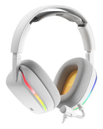 Glorious Gaming Glorious GHS Eternal RGB - Stereo RGB headset voor pc, PS5, PS4, Switch - Custom-tuned, gekantelde drivers, verstelbare, kristalheldere, afneembare mic, USB-C - Duurzaam, dag/nacht comfort - Wit