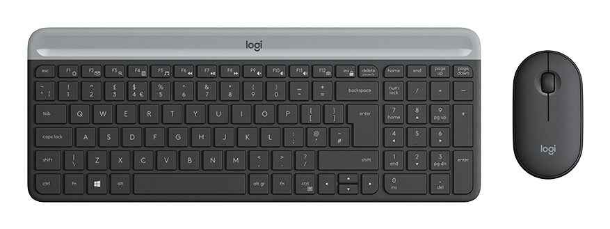 LOGITECH Slim Wireless Keyboard and Mouse Combo MK470 - GRAPHITE - FRA - CENTRAL