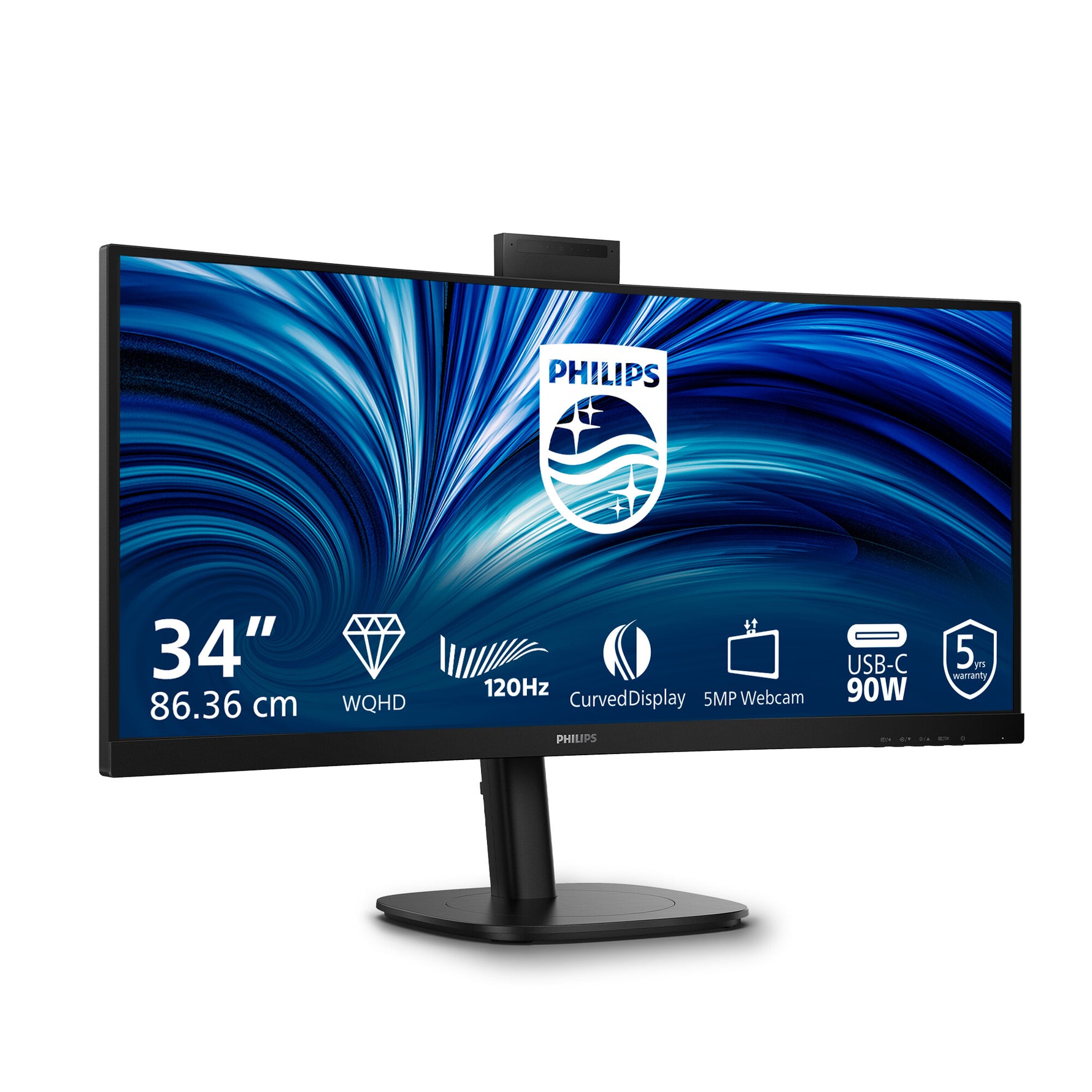 Philips 3000 series 34B2U3600CH/00 computer monitor 86,4 cm (34") 3440 x 1440 Pixels Wide Quad HD LCD Zwart