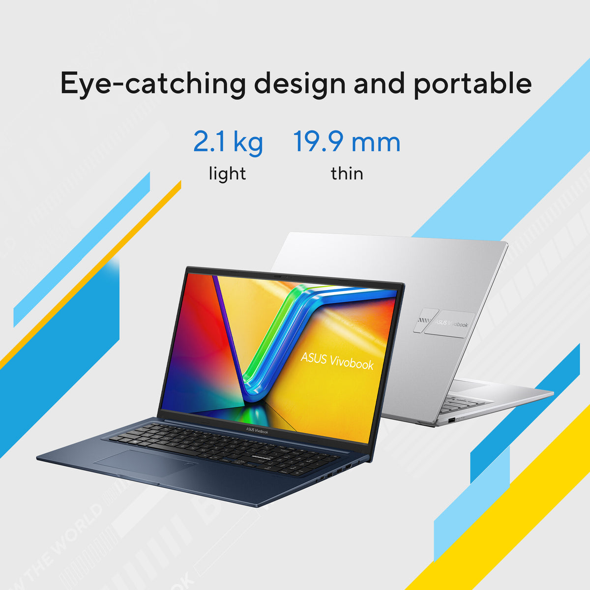 ASUS Vivobook 17 X1704MA-AU229W Intel Core 5 320 Laptop 43,9 cm (17.3") Full HD 16 GB DDR5-SDRAM 512 GB SSD Wi-Fi 6 (802.11ax) Windows 11 Home Blauw AZERTY Belgisch