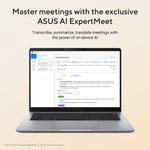 ASUS ExpertBook PM3406CHA-LY0044X Copilot+ PC AMD Ryzen™ 7 260 Laptop 35,6 cm (14") WUXGA 16 GB DDR5-SDRAM 512 GB SSD Wi-Fi 7 (802.11be) Windows 11 Pro Grijs QWERTY US International
