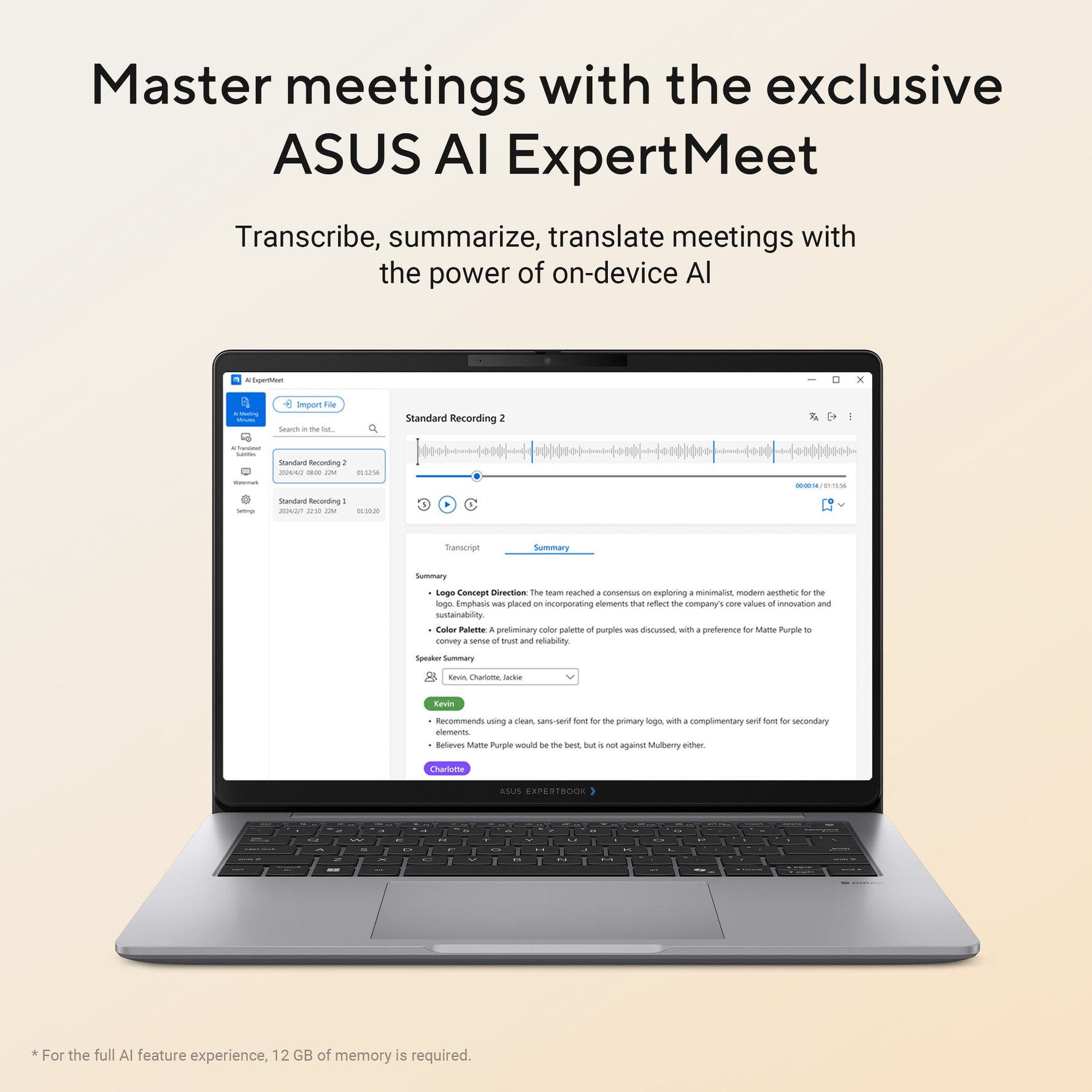ASUS ExpertBook PM3406CHA-LY0044X Copilot+ PC AMD Ryzen™ 7 260 Laptop 35,6 cm (14") WUXGA 16 GB DDR5-SDRAM 512 GB SSD Wi-Fi 7 (802.11be) Windows 11 Pro Grijs QWERTY US International