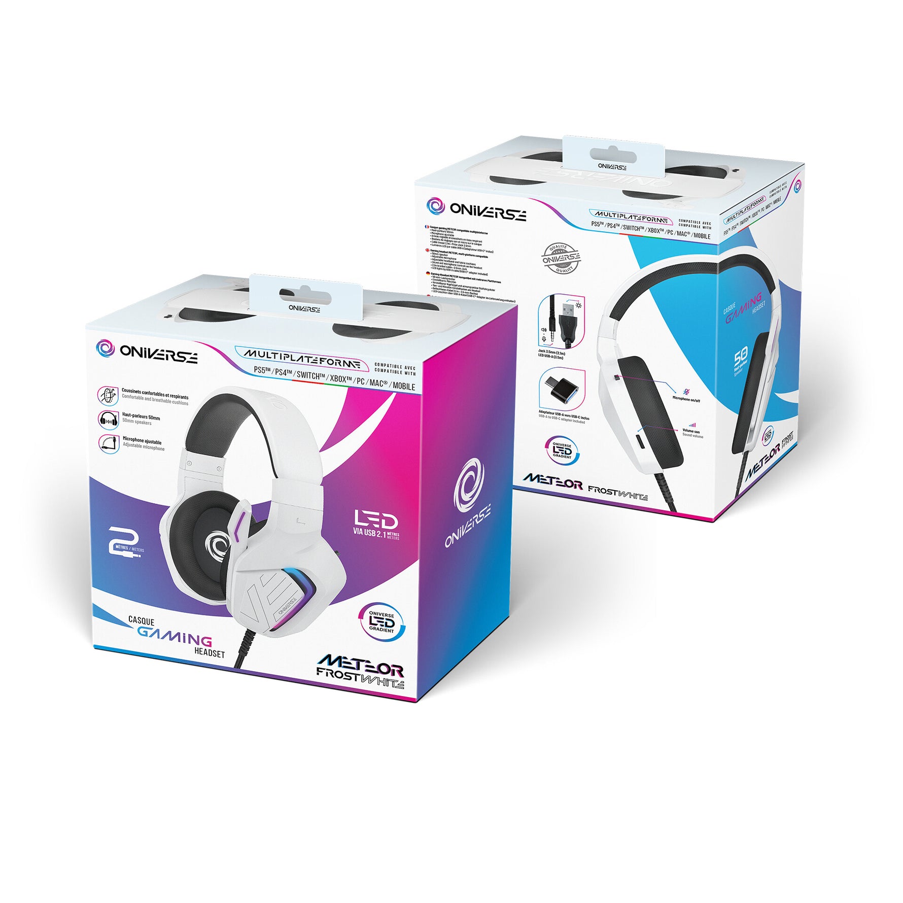 Oniverse Meteor Headset Bedraad Hoofdband Gamen Wit