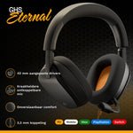 Glorious Gaming Glorious GHS Eternal - Stereo gaming headset voor pc, PS5, PS4, Xbox, Switch - Custom-tuned gekantelde drivers, verstelbare kristalheldere afneembare mic, 3,5 mm - Duurzaam dag/nacht comfort - Zwart
