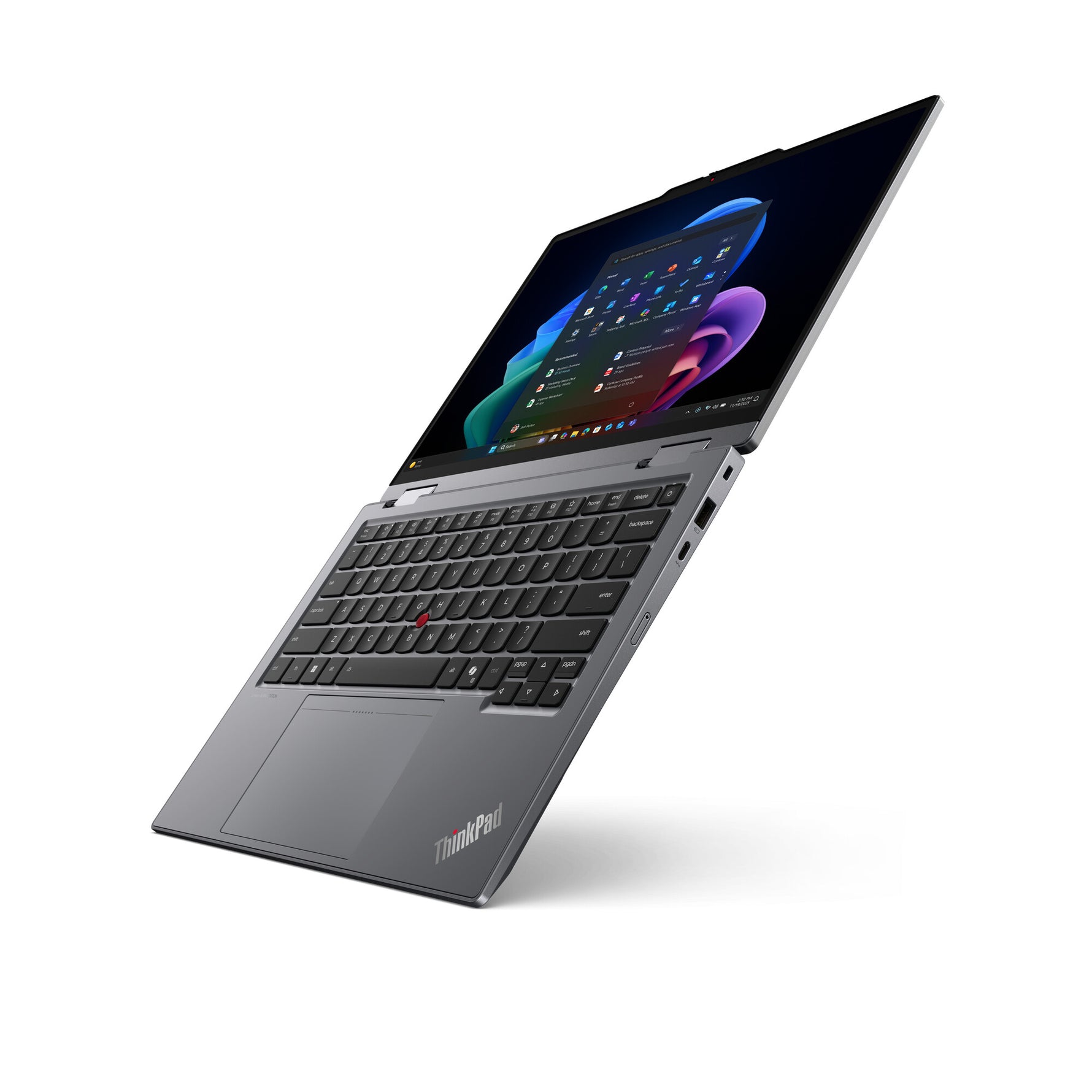 Lenovo ThinkPad X1 2-in-1 Gen 11 Aura Edition Copilot+ PC Intel Core Ultra 7 355 Hybride (2-in-1) 35,6 cm (14") Touchscreen WUXGA 32 GB LPDDR5x-SDRAM 1 TB SSD Wi-Fi 7 (802.11be) Windows 11 Pro Engels Grijs