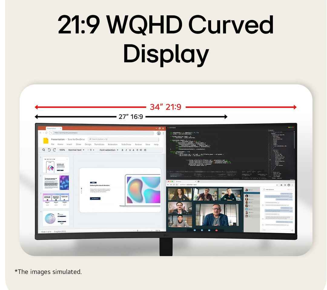 LG 34U601B-B computer monitor 86,4 cm (34") 3440 x 1440 Pixels Dual WQHD LCD Zwart
