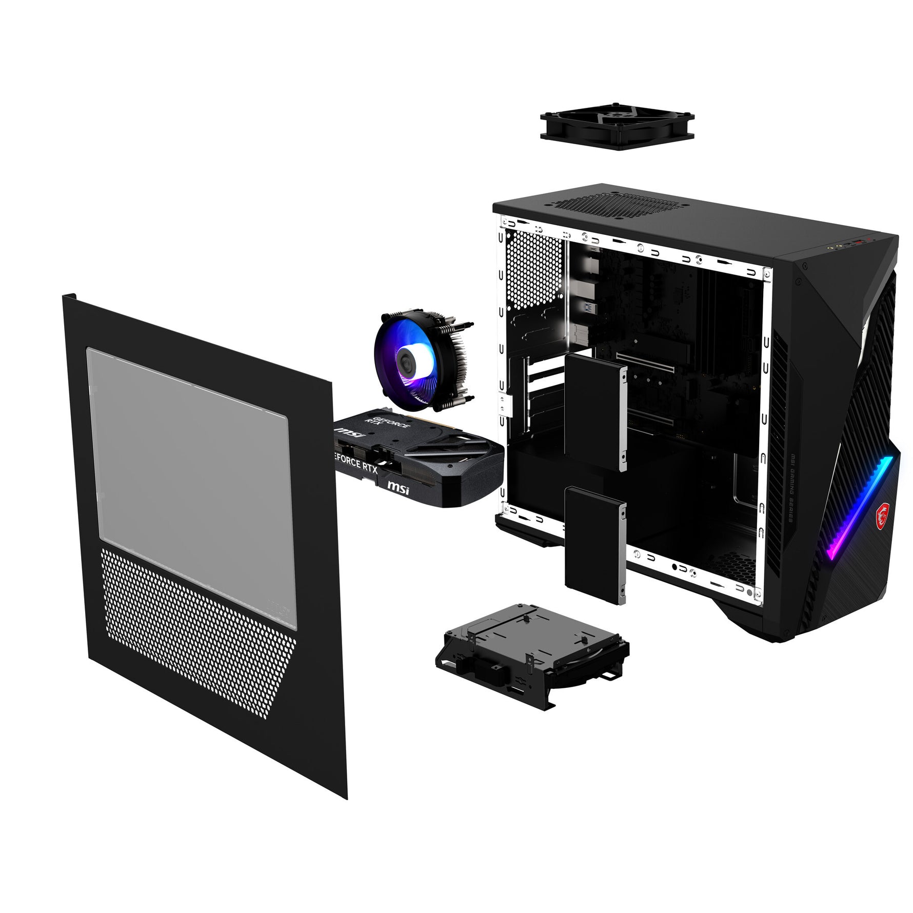 MSI MAG Infinite S3 14NVP5-2829EU Intel® Core™ i5 i5-14400F 16 GB DDR5-SDRAM 1 TB SSD NVIDIA GeForce RTX 5070 Windows 11 Home Desktop PC Zwart
